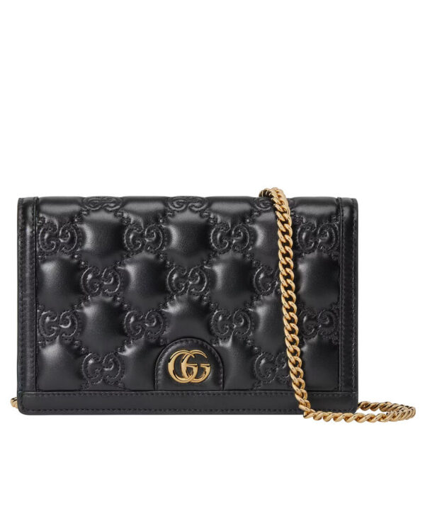 Gucci GG Matelasse Chain Wallet 723787 Black