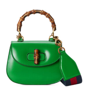 Gucci Mini Top Handle Bag With Bamboo 686864 Green