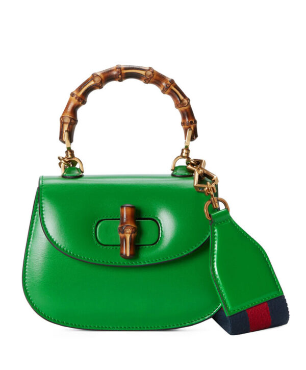 Gucci Mini Top Handle Bag With Bamboo 686864 Green