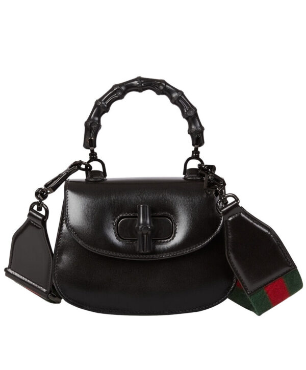 Gucci Mini Top Handle Bag With Bamboo 686864 Black