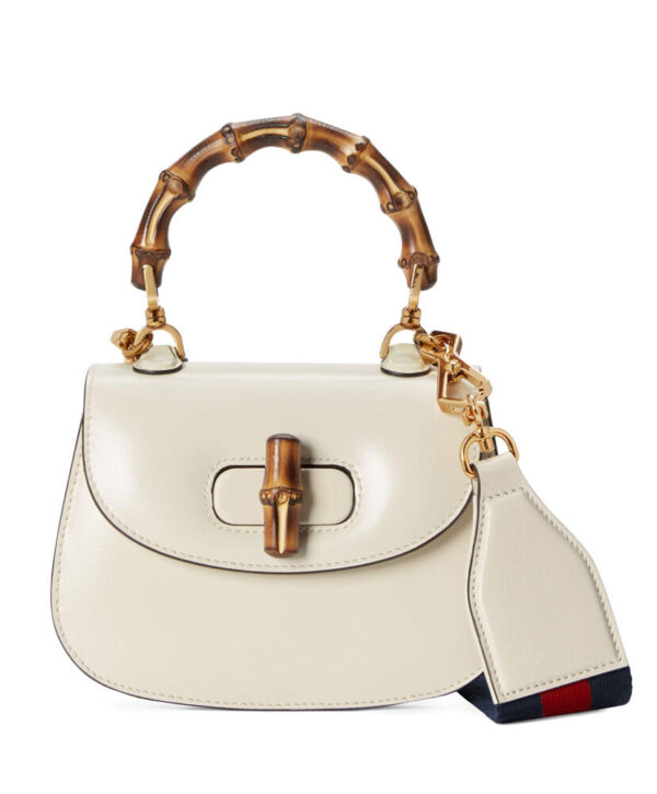 Gucci Mini Top Handle Bag With Bamboo 686864 Cream