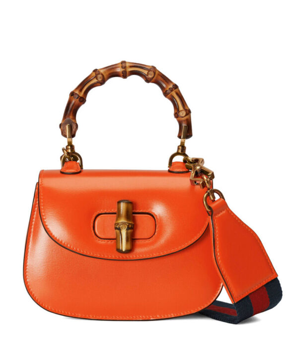 Gucci Mini Top Handle Bag With Bamboo 686864 Orange