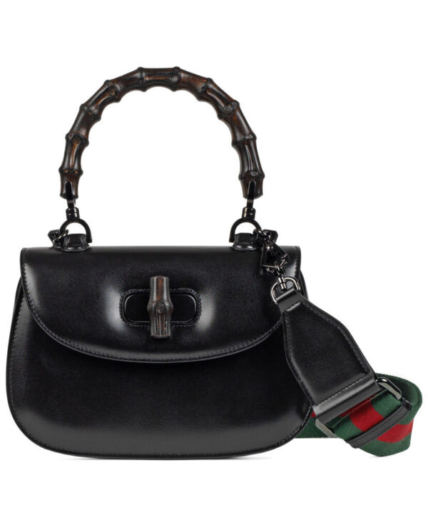 Gucci Small Top Handle Bag With Bamboo 675797 Black