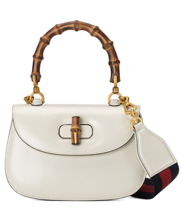 Gucci Small Top Handle Bag With Bamboo 675797 Cream