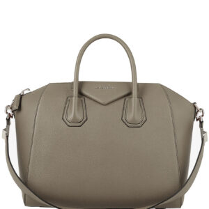 Givenchy Antigona Leather Large Duffel Light Gray