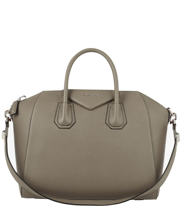 Givenchy Antigona Leather Large Duffel Light Gray