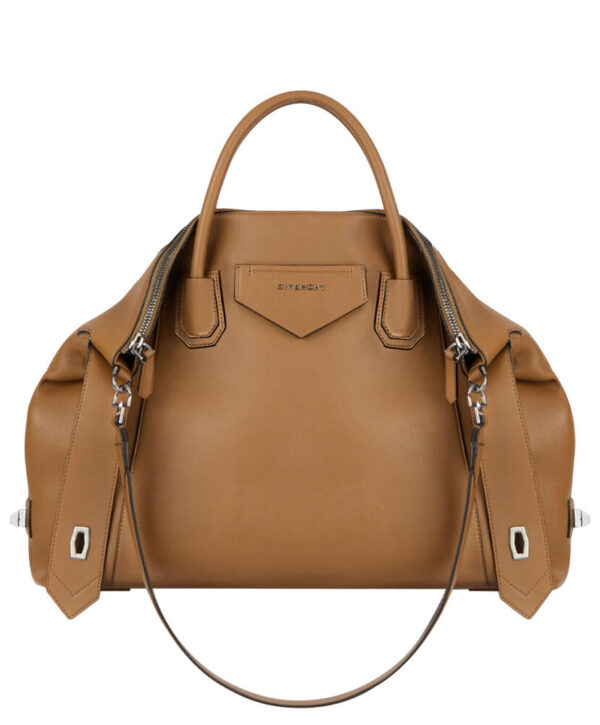 Givenchy Medium Antigona Soft Bag In Smooth Leather Light Coffee