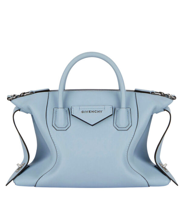 Givenchy Small Antigona Soft Bag In Smooth Leather Light Blue