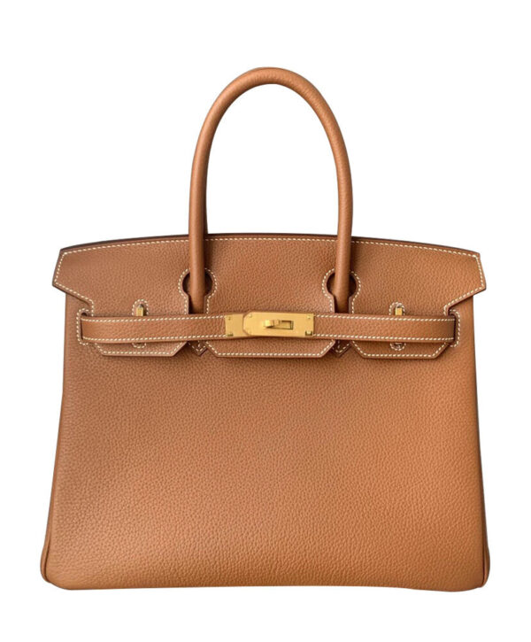 Hermes Birkin 30 Bag Togo Leather Light Coffee