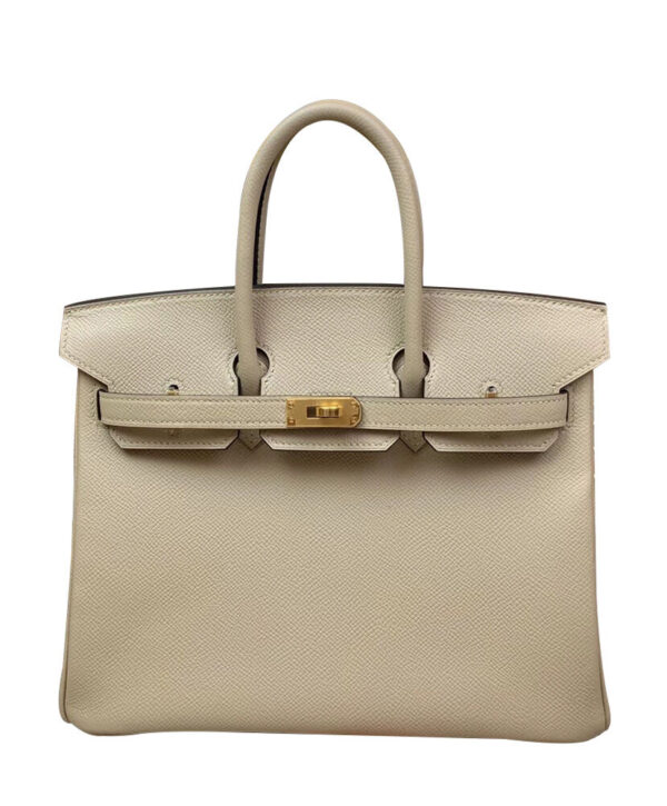 Hermes Birkin 25 Epsom Leather Paon Phw Light Gray