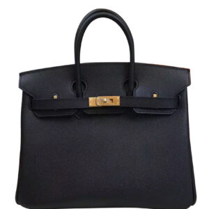 Hermes Birkin 25 Epsom Leather Paon Phw Black