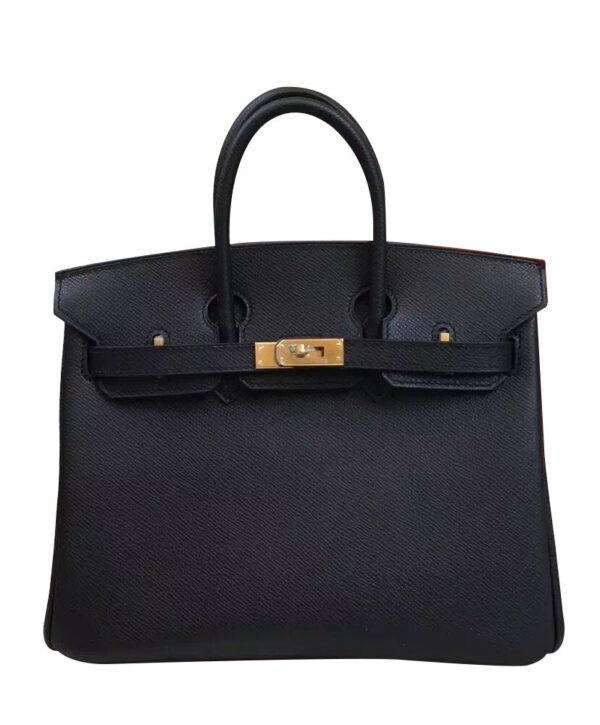 Hermes Birkin 25 Epsom Leather Paon Phw Black