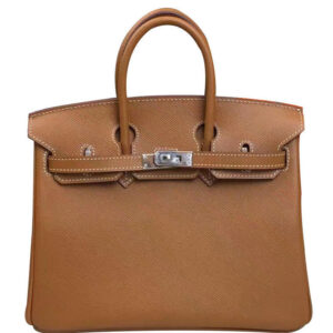 Hermes Birkin 25 Epsom Leather Paon Phw Light Coffee