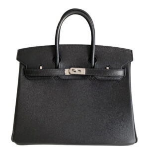 Hermes Birkin 25 Epsom Leather Paon Phw Black