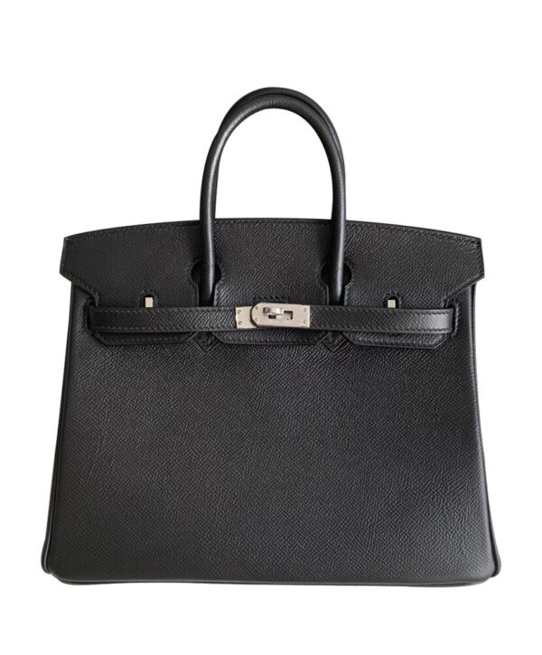 Hermes Birkin 25 Epsom Leather Paon Phw Black