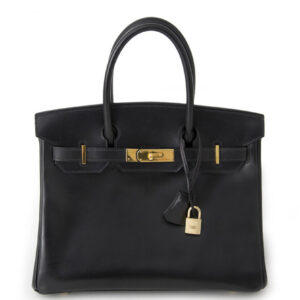 Hermes Birkin bag 30 Box calf leather Black