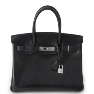 Hermes Birkin bag 30 Box calf leather Black