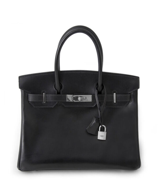 Hermes Birkin bag 30 Box calf leather Black