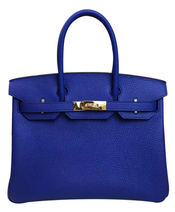 Hermes Birkin 35 Bag Togo Leather Blue