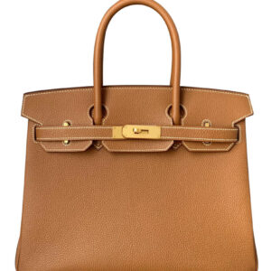 Hermes Birkin 35 Bag Togo Leather Light Coffee