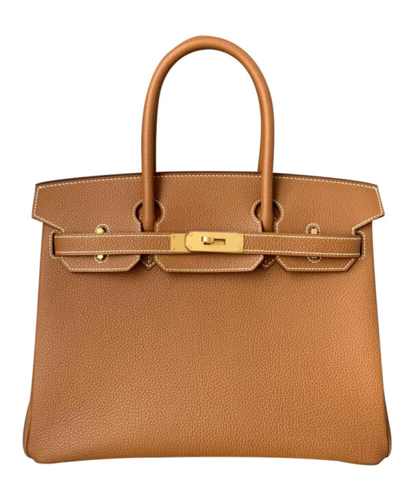 Hermes Birkin 35 Bag Togo Leather Light Coffee