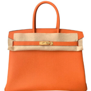 Hermes Birkin 35 Bag Togo Leather Orange