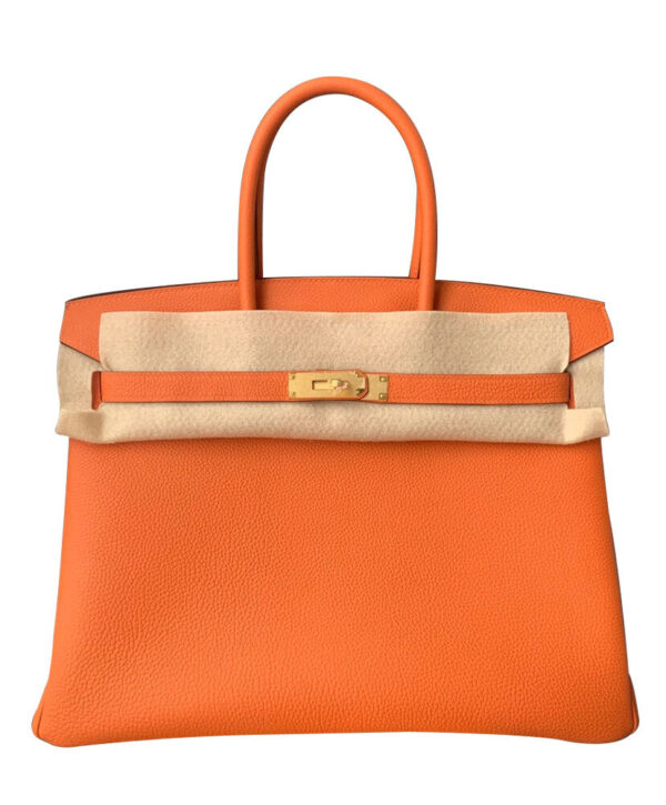 Hermes Birkin 35 Bag Togo Leather Orange