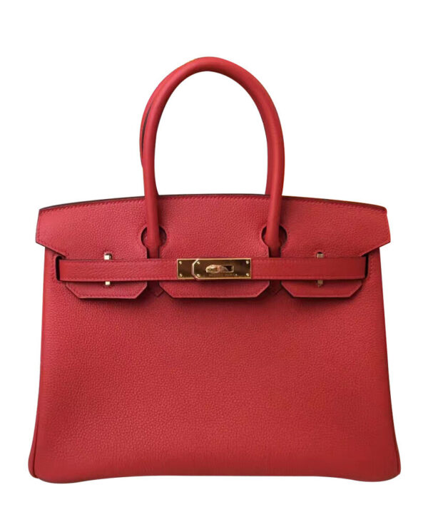 Hermes Birkin 35 Bag Togo Leather Red