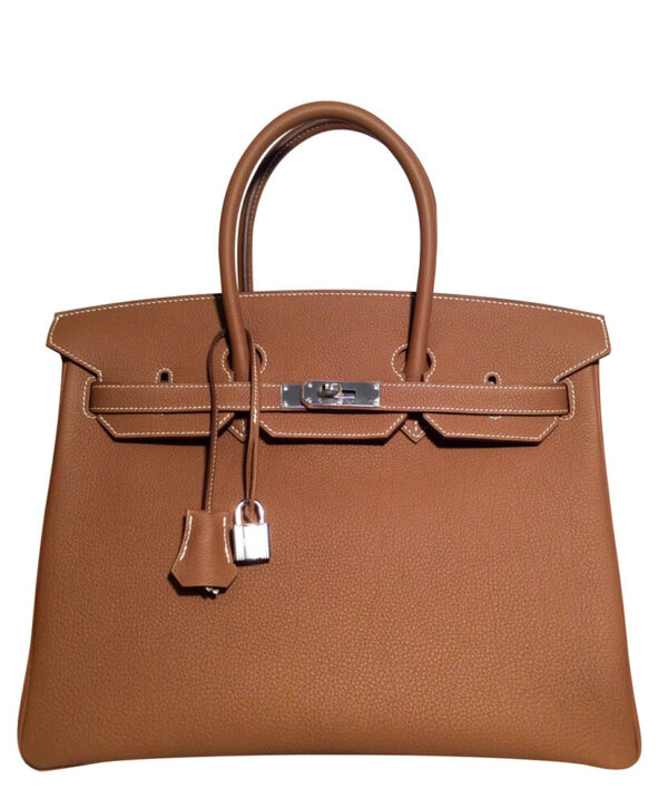 Hermes Birkin 35 Bag Togo Leather Light Coffee