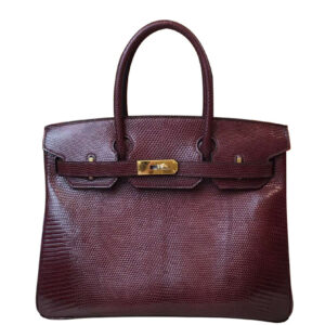 Hermes Birkin 30 Rouge Exotic Lizard Bag Mauve