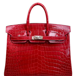 Hermes Birkin 25 Crocodile leather Red