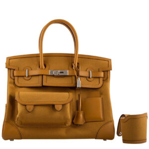 Hermes Birkin 35 Canvas & Swift Leather Cargo Light Coffee