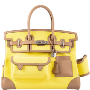 Hermes Birkin 35 Canvas & Swift Leather Cargo Yellow