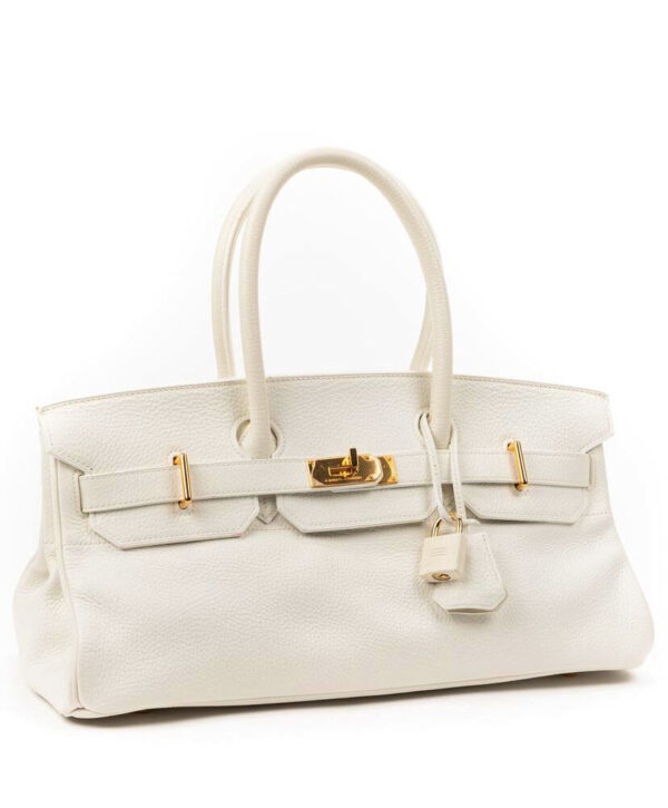 Hermes Birkin 42 Togo Handbag White