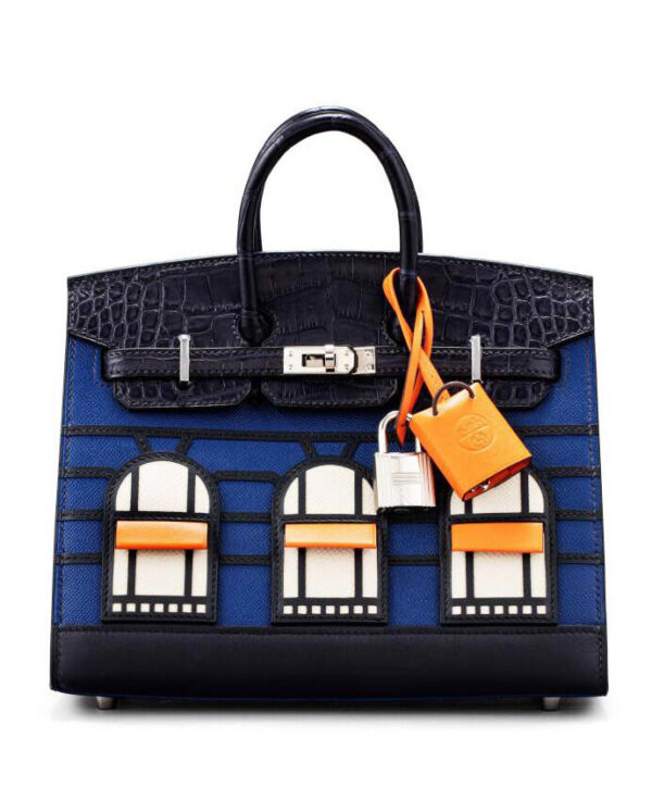 Hermes Sac Faubourg Birkin 20 So Matte Alligator Hardware Blue