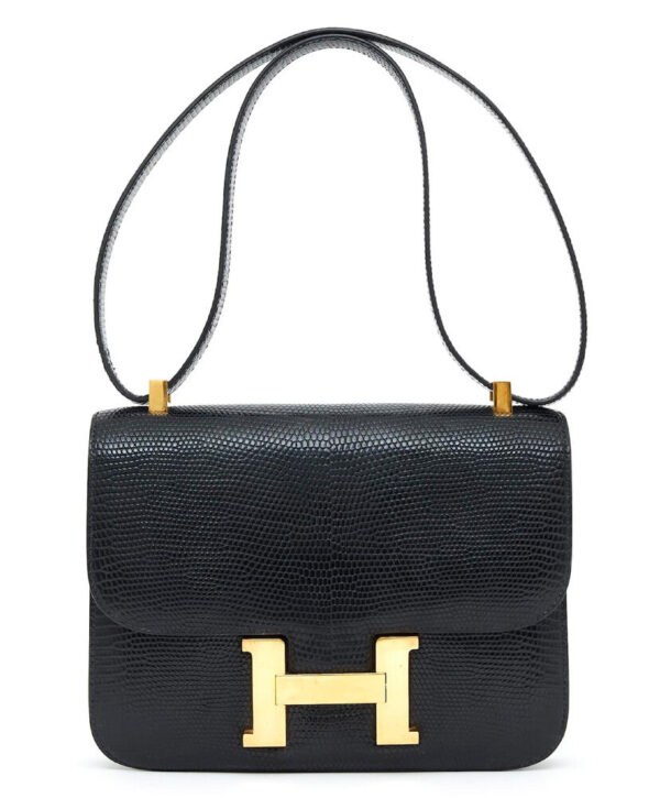 Hermes Constance Mini Lizard Skin Black