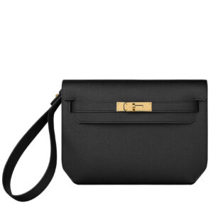 Hermes Kelly Depeches 25 Pouch Black