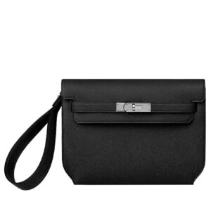 Hermes Kelly Depeches 25 Pouch Black