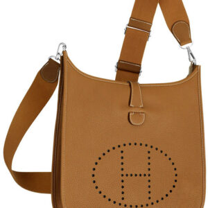 Hermes Tan Evelyne Shoulder Togo III PM Bag Light Coffee