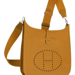 Hermes Tan Evelyne Shoulder Togo III PM Bag Yellow