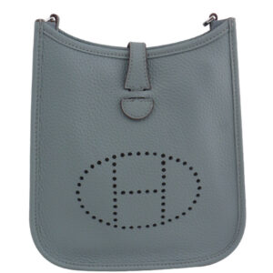 Hermes Tan Evelyne Shoulder Togo II TPM Bag Light Blue