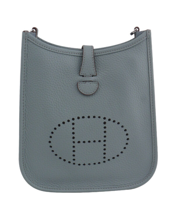 Hermes Tan Evelyne Shoulder Togo II TPM Bag Light Blue