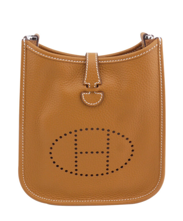 Hermes Tan Evelyne Shoulder Togo II TPM Bag Light Coffee