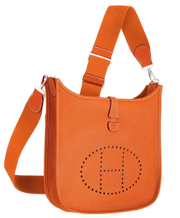 Hermes Tan Evelyne Shoulder Togo II TPM Bag Orange