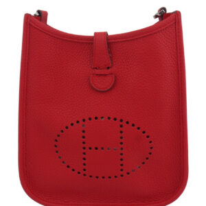 Hermes Tan Evelyne Shoulder Togo II TPM Bag Red