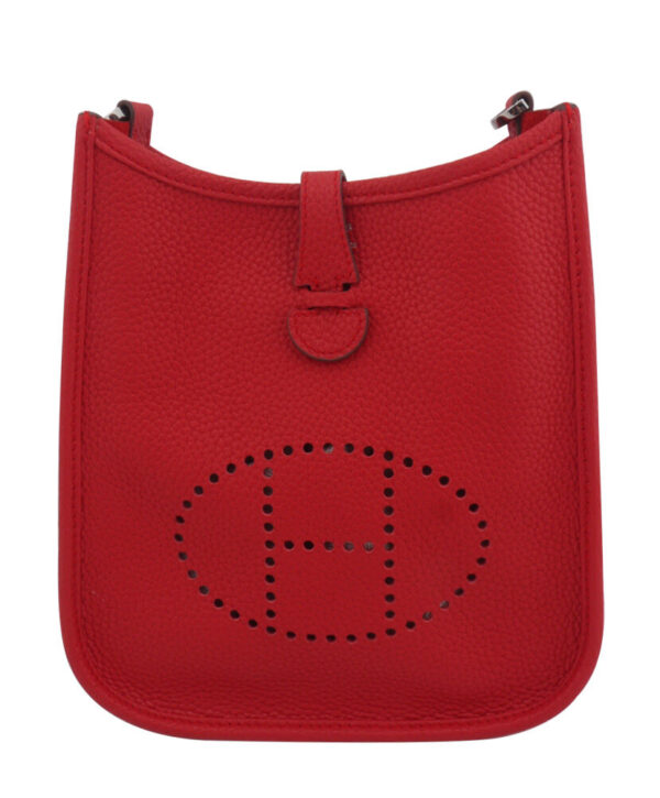 Hermes Tan Evelyne Shoulder Togo II TPM Bag Red