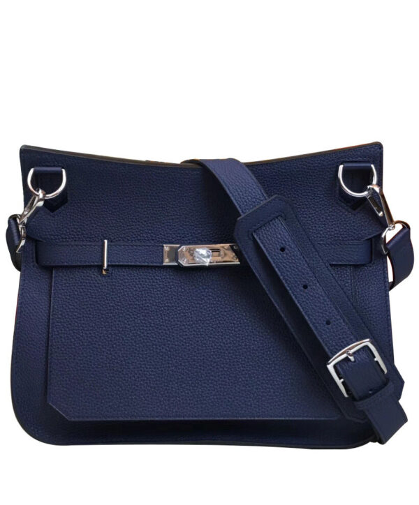 Hermes Jypsiere 28 Bag Togo Leather Dark Blue