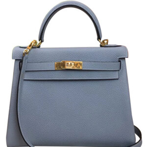 Hermes Kelly Bag 25 Togo Leather Light Blue