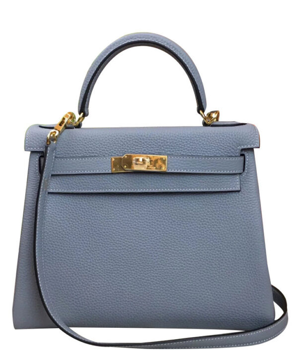 Hermes Kelly Bag 25 Togo Leather Light Blue