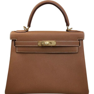 Hermes Kelly Bag 25 Togo Leather Light Coffee